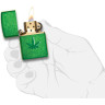 Zippo Classic Stamped Leaf 29662 — зелёная с рельефным листом